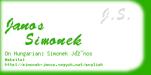 janos simonek business card